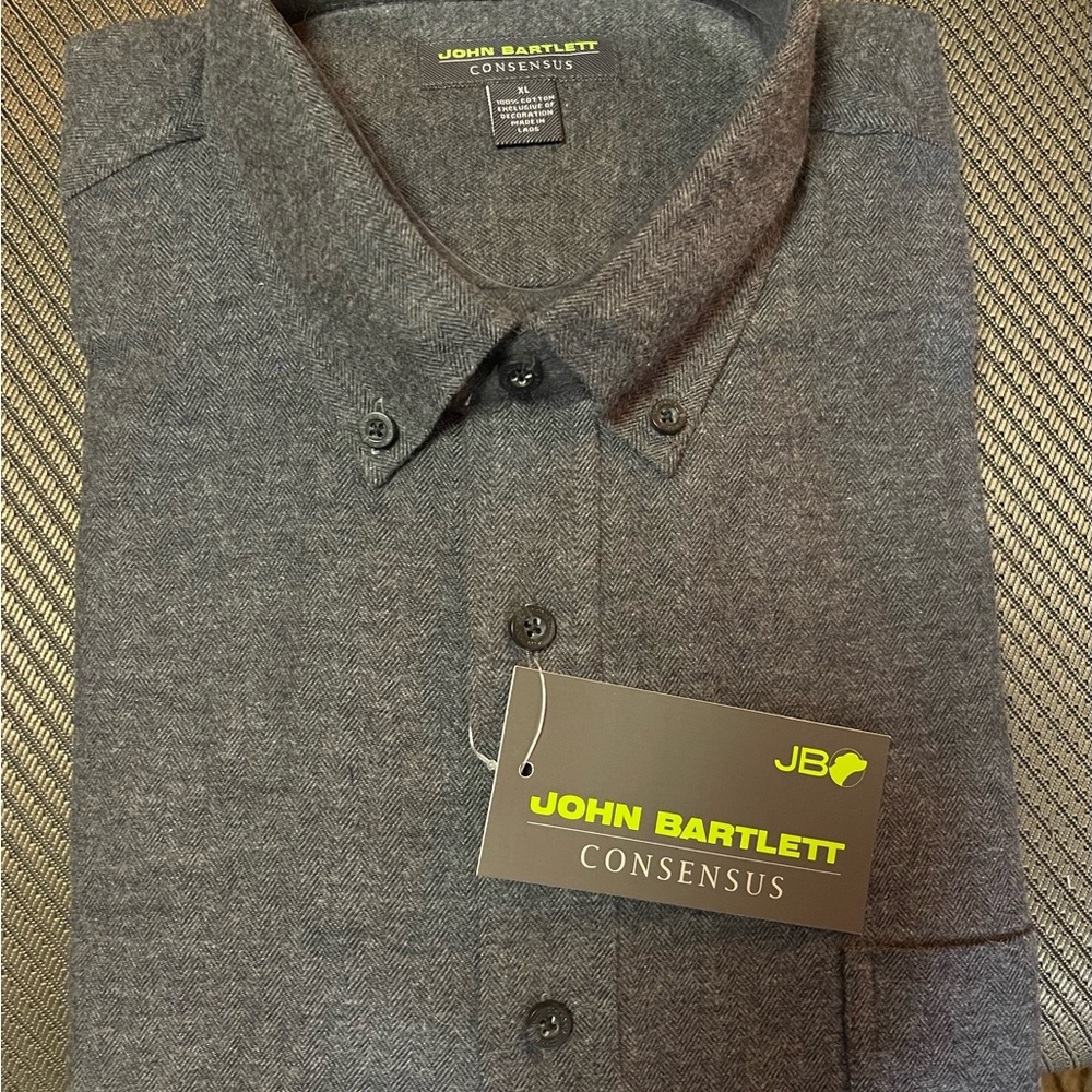 John Bartlett Consensus Greysteel Casual Button Down Shirt NWT XL